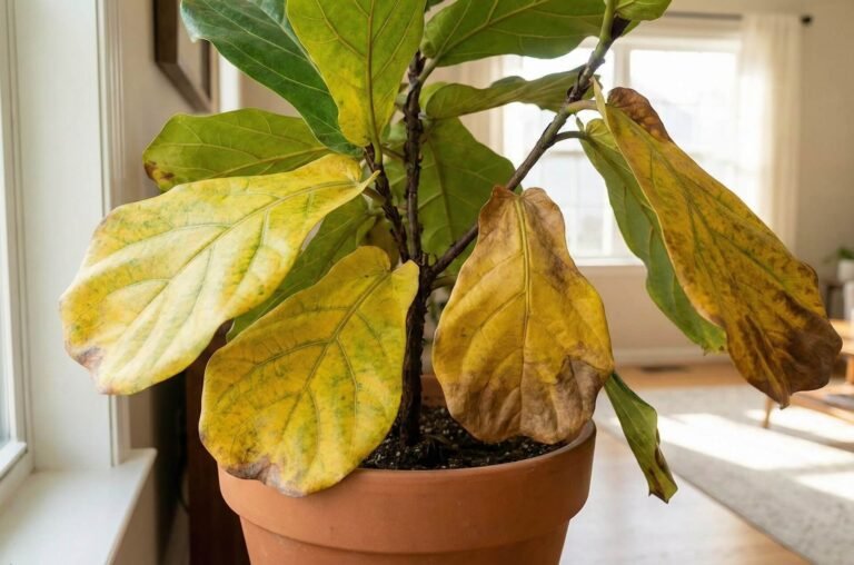 Fikusa lapas dzeltē: 5 iemesli un glābšanas plāns soli pa solim