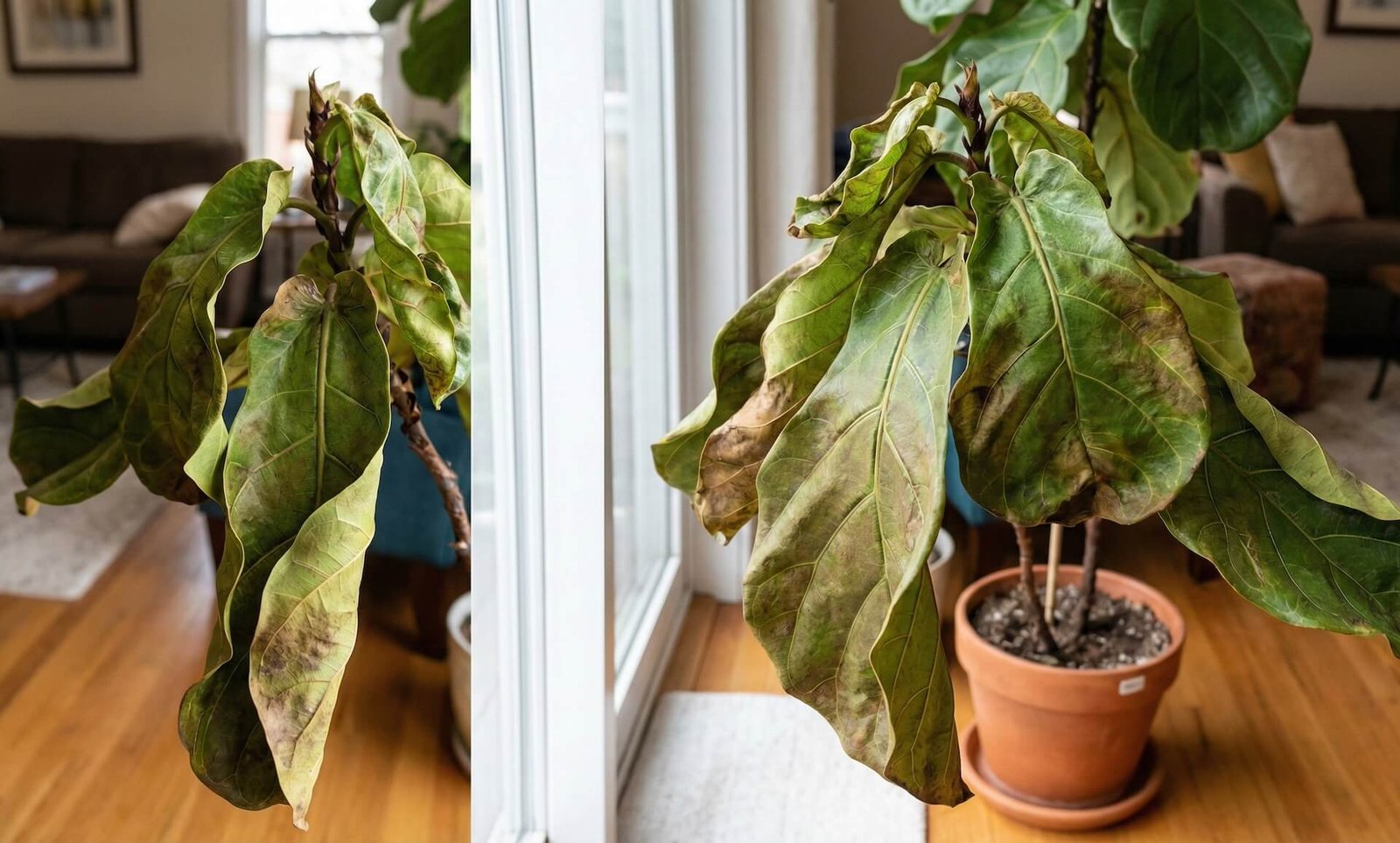 Fikusa lapu rullēšanās, kāpēc tā notiek un ko darīt?